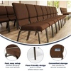 image:imageFlash Furniture Hercules 185 in Wide Fabric Church Chair Dark GrayBrown FabricGold Vein Frame