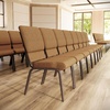 image:imageFlash Furniture Hercules 185 in Wide Fabric Church Chair Dark GrayCaramel FabricCopper Vein Frame