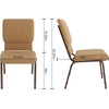image:imageFlash Furniture Hercules 185 in Wide Fabric Church Chair Dark GrayCaramel FabricCopper Vein Frame