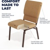 image:imageFlash Furniture Hercules 185 in Wide Fabric Church Chair Dark GrayCaramel FabricCopper Vein Frame