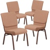image:imageFlash Furniture Hercules 185 in Wide Fabric Church Chair Dark GrayCaramel FabricCopper Vein Frame