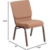 image:imageFlash Furniture Hercules 185 in Wide Fabric Church Chair Dark GrayCaramel FabricCopper Vein Frame