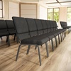 image:imageFlash Furniture Hercules 185 in Wide Fabric Church Chair Dark GrayDark Gray FabricSilver Vein Frame