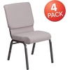 image:imageFlash Furniture Hercules 185 in Wide Fabric Church Chair Dark GrayGray Dot FabricSilver Vein Frame