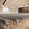 image:imageFlash Furniture Hercules 185 in Wide Fabric Church Chair Dark GrayGray Dot FabricSilver Vein Frame