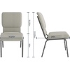 image:imageFlash Furniture Hercules 185 in Wide Fabric Church Chair Dark GrayGray Dot FabricSilver Vein Frame