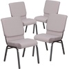 image:imageFlash Furniture Hercules 185 in Wide Fabric Church Chair Dark GrayGray Dot FabricSilver Vein Frame