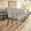 image:imageFlash Furniture Hercules 185 in Wide Fabric Church Chair Dark GrayGray Dot FabricSilver Vein Frame