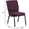 image:imageFlash Furniture Hercules 185 in Wide Fabric Church Chair Dark GrayPlum FabricGold Vein Frame