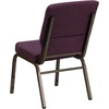 image:imageFlash Furniture Hercules 185 in Wide Fabric Church Chair Dark GrayPlum FabricGold Vein Frame