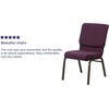 image:imageFlash Furniture Hercules 185 in Wide Fabric Church Chair Dark GrayPlum FabricGold Vein Frame