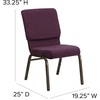 image:imageFlash Furniture Hercules 185 in Wide Fabric Church Chair Dark GrayPlum FabricGold Vein Frame