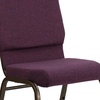 image:imageFlash Furniture Hercules 185 in Wide Fabric Church Chair Dark GrayPlum FabricGold Vein Frame