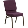 image:imageFlash Furniture Hercules 185 in Wide Fabric Church Chair Dark GrayPlum FabricGold Vein Frame