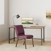 image:imageFlash Furniture Hercules 185 in Wide Fabric Church Chair Dark GrayPlum FabricGold Vein Frame
