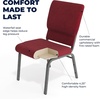 image:imageFlash Furniture Hercules 185 in Wide Fabric Church Chair Dark GrayRed FabricSilver Vein Frame