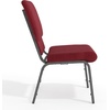 image:imageFlash Furniture Hercules 185 in Wide Fabric Church Chair Dark GrayRed FabricSilver Vein Frame