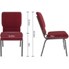 image:imageFlash Furniture Hercules 185 in Wide Fabric Church Chair Dark GrayRed FabricSilver Vein Frame