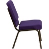 image:imageFlash Furniture Hercules 185 in Wide Fabric Church Chair Dark GrayRoyal Purple FabricGold Vein Frame