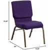 image:imageFlash Furniture Hercules 185 in Wide Fabric Church Chair Dark GrayRoyal Purple FabricGold Vein Frame