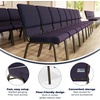 image:imageFlash Furniture Hercules 185 in Wide Fabric Church Chair Dark GrayRoyal Purple FabricGold Vein Frame