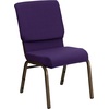 image:imageFlash Furniture Hercules 185 in Wide Fabric Church Chair Dark GrayRoyal Purple FabricGold Vein Frame