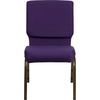 image:imageFlash Furniture Hercules 185 in Wide Fabric Church Chair Dark GrayRoyal Purple FabricGold Vein Frame