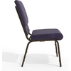 image:imageFlash Furniture Hercules 185 in Wide Fabric Church Chair Dark GrayRoyal Purple FabricGold Vein Frame