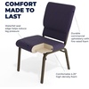 image:imageFlash Furniture Hercules 185 in Wide Fabric Church Chair Dark GrayRoyal Purple FabricGold Vein Frame