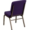 image:imageFlash Furniture Hercules 185 in Wide Fabric Church Chair Dark GrayRoyal Purple FabricGold Vein Frame