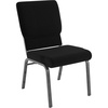 image:imageFlash Furniture Hercules 185 in Wide Fabric Church Chair Dark GrayBlack Patterned FabricSilver Vein Frame