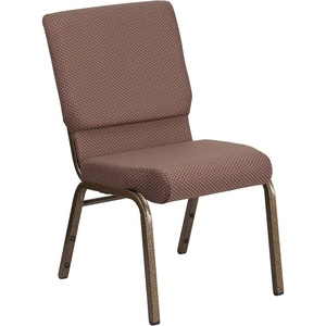 image:imageFlash Furniture Hercules 185 in Wide Fabric Church Chair Dark GrayBrown Dot FabricGold Vein Frame