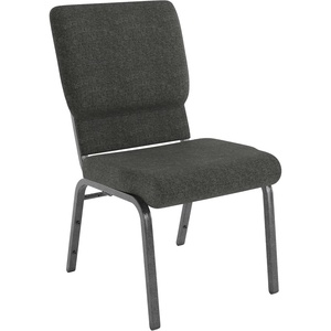 image:imageFlash Furniture Hercules 185 in Wide Fabric Church Chair Dark GrayDark Gray FabricSilver Vein Frame