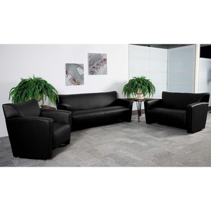 image:imageFlash Furniture Hercules LeatherSoft Reception Set BlackBlack
