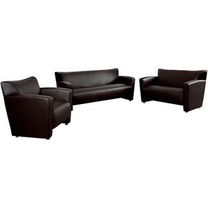 image:imageFlash Furniture Hercules LeatherSoft Reception Set BlackBrown