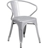 image:imageFlash Furniture Commercial Grade 315 Square Silver Metal IndoorOutdoor Table Set with 4 Arm ChairsSilver