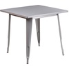 image:imageFlash Furniture Commercial Grade 315 Square Silver Metal IndoorOutdoor Table Set with 4 Arm ChairsSilver