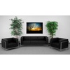 image:imageFlash Furniture HERCULES Imagination Series 3 Piece Black LeatherSoft Upholstered Sofa amp Chair Set with Stainless Steel Legs