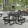 image:imageFlash Furniture SLFEMR46BKGG 46 RD BK Metal Picnic Table