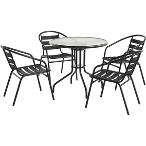 image:imageFlash Furniture 315 in Aluminum Round TableBlack