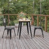 image:imageFlash Furniture 2375 Round Outdoor Dining Table BrownSilverBrown TopBlack Frame