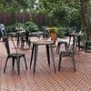 image:imageFlash Furniture 2375 Round Outdoor Dining Table BrownSilverBrown TopBlack Frame