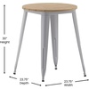 image:imageFlash Furniture 2375 Round Outdoor Dining Table BrownSilverBrown TopSilver Frame