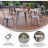 image:imageFlash Furniture 2375 Round Outdoor Dining Table BrownSilverBrown TopSilver Frame