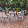 image:imageFlash Furniture 2375 Round Outdoor Dining Table BrownSilverBrown TopSilver Frame