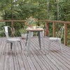 image:imageFlash Furniture 2375 Round Outdoor Dining Table BrownSilverBrown TopSilver Frame
