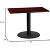 image:imageFlash Furniture 42x24 Rectangular Table and 24 Round Base BlackMahogany