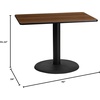 image:imageFlash Furniture 42x24 Rectangular Table and 24 Round Base BlackWalnut