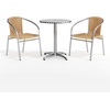 image:imageFlash Furniture Lila 235 Round Aluminum IndoorOutdoor Table Set with 2 Beige Rattan ChairsBeige