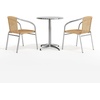 image:imageFlash Furniture Lila 235 Round Aluminum IndoorOutdoor Table Set with 2 Beige Rattan ChairsBeige